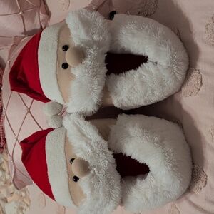 Santa Claus Slippers with Red and White Design